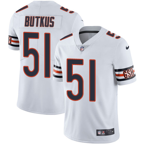 Nike Bears #51 Dick Butkus White Men's Stitched NFL Vapor Untouchable Limited Jersey - Click Image to Close